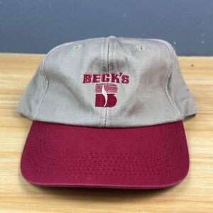 Beck's Hybrids Trucker Cap Silver/Red Logo Embroidered Classic Comfortable